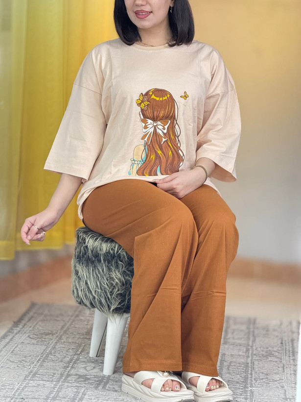 ست تیشرت باکسی با شلوار